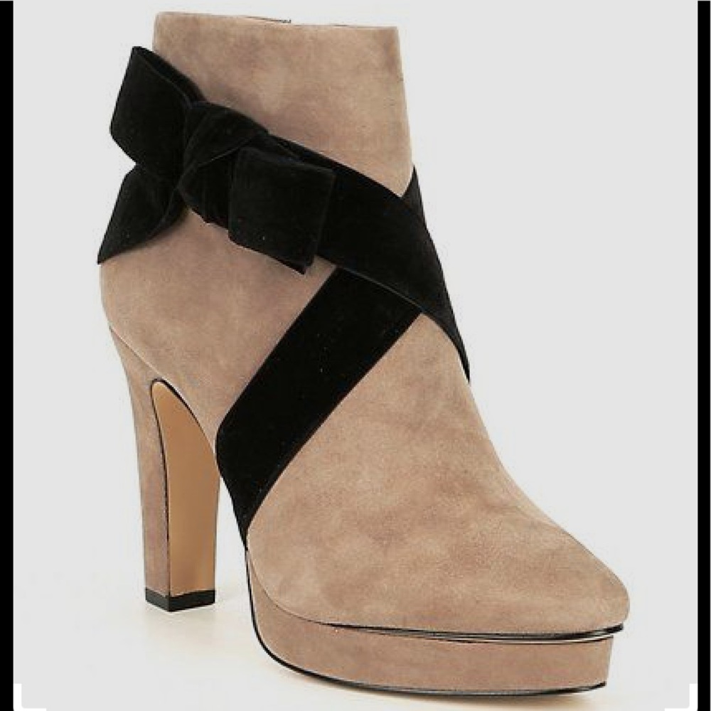 Karl Lagerfeld Malia Beige Cream Bow Booties boots